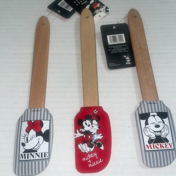 Mickey Mouse And Minnie Mouse Spatulas Set - Pack Of 3 - Picture 1 of 5